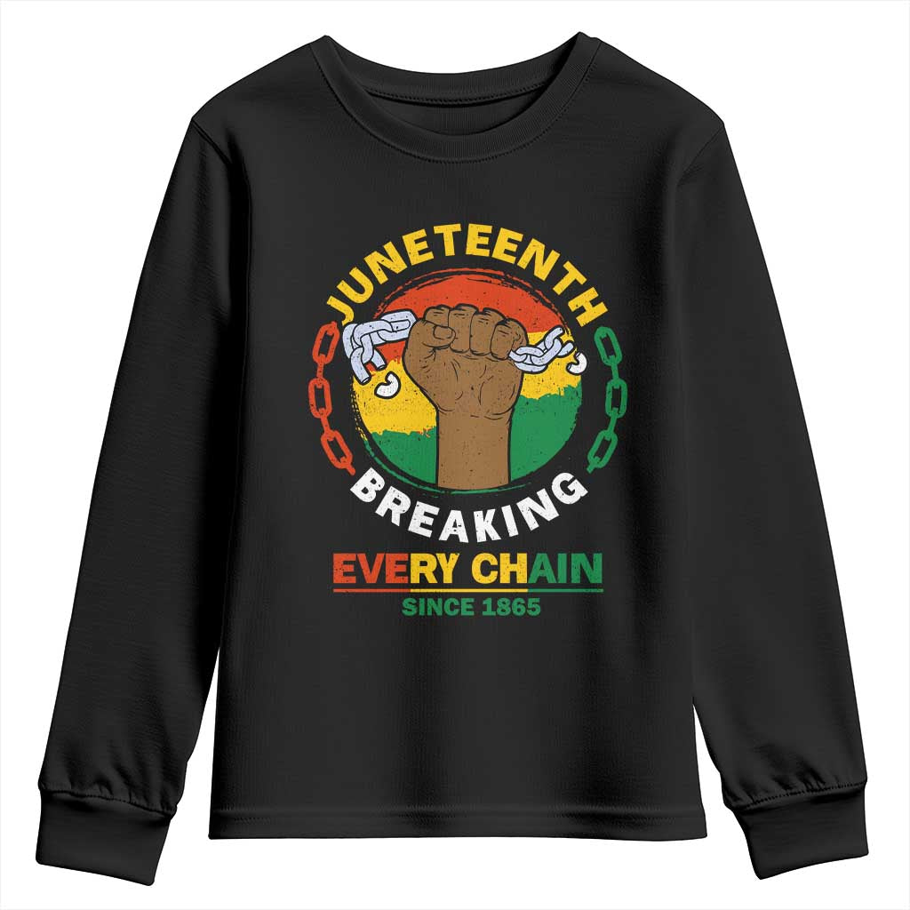 Juneteenth Youth Sweatshirt Breaking Every Chain Since 1865 Black Freedom TS09