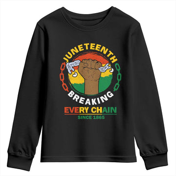 Juneteenth Youth Sweatshirt Breaking Every Chain Since 1865 Black Freedom TS09