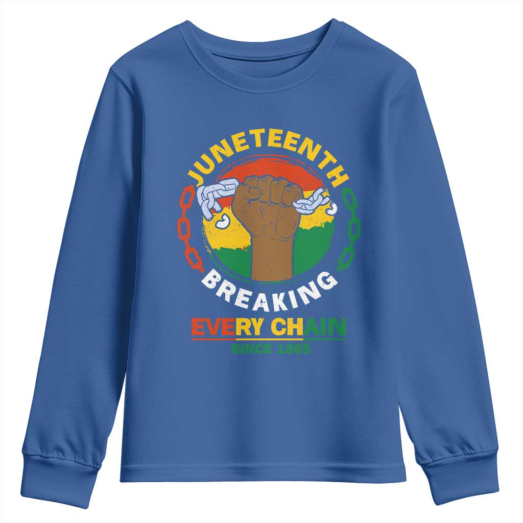 Juneteenth Youth Sweatshirt Breaking Every Chain Since 1865 Black Freedom TS09