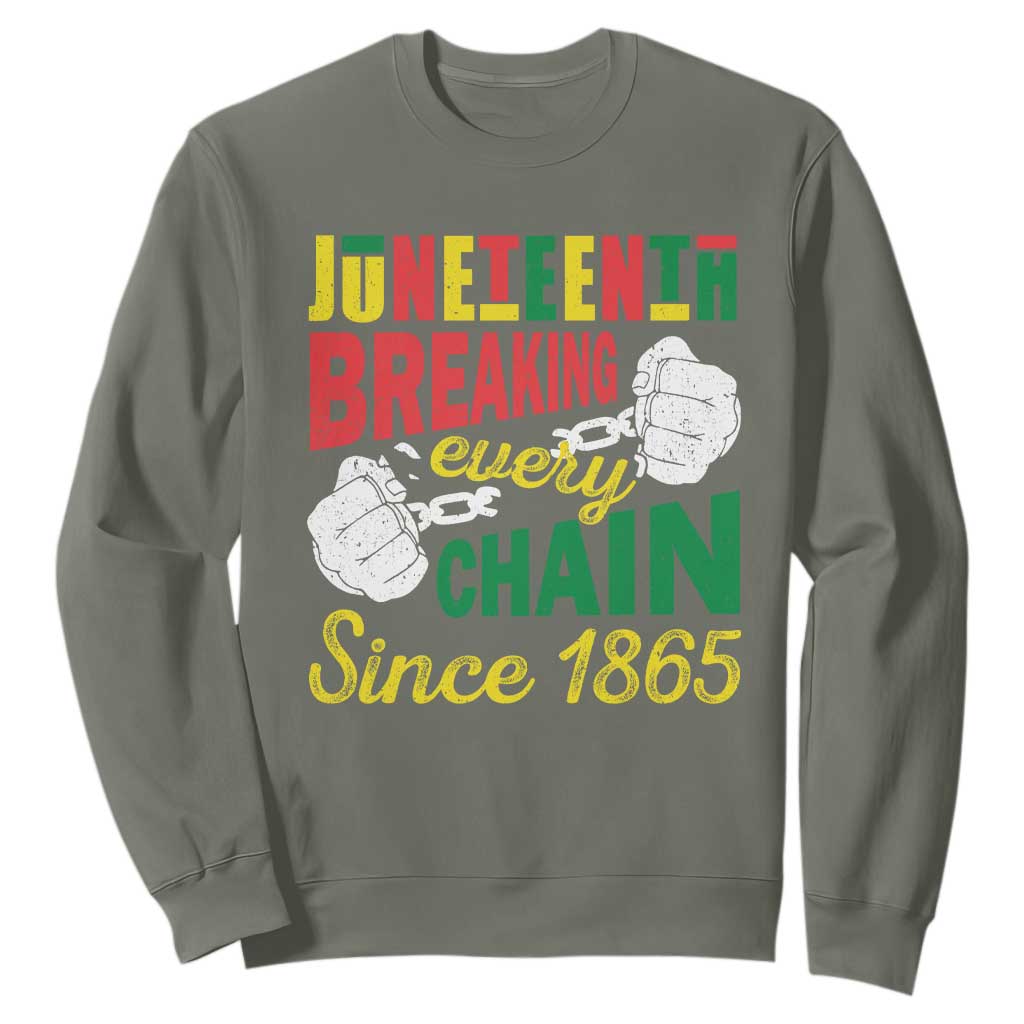 Juneteenth Sweatshirt Breaking Every Chain Since 1865 Black Pride TS09