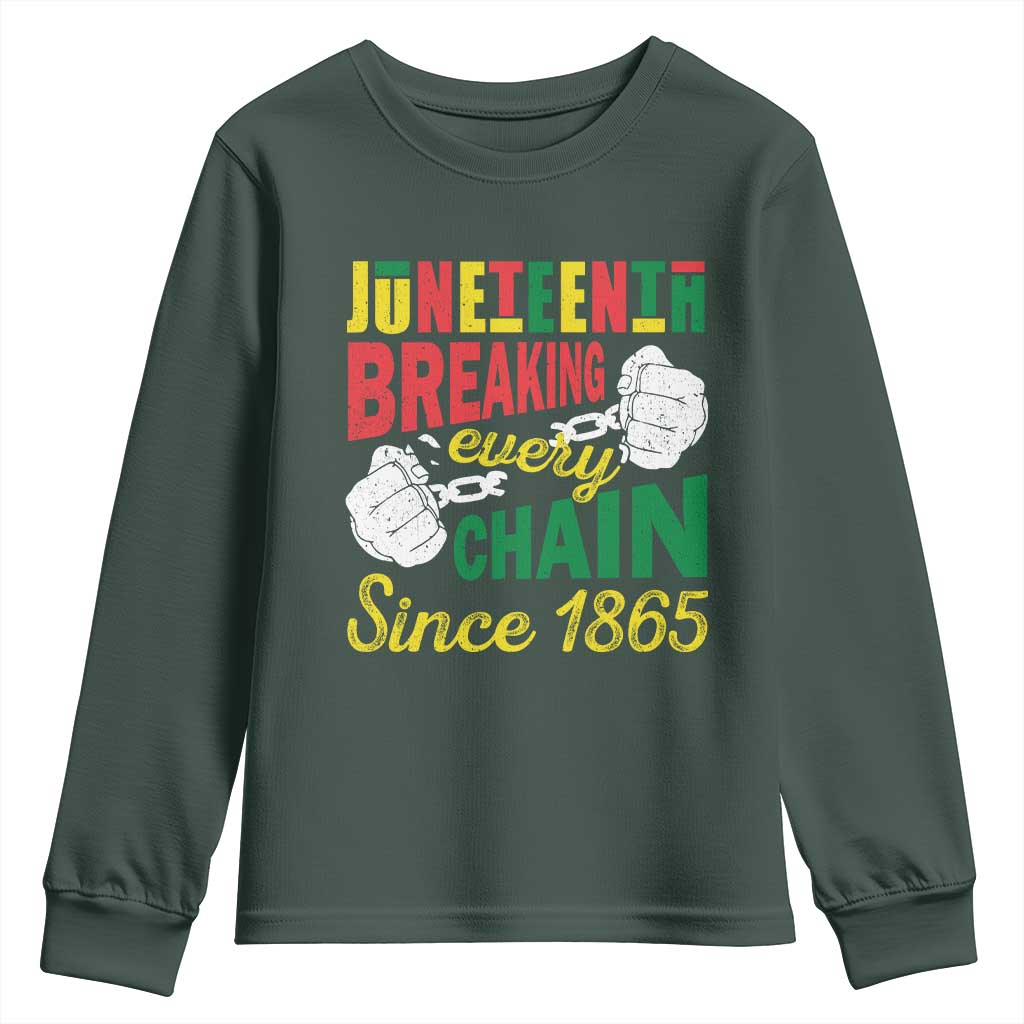 Juneteenth Youth Sweatshirt Breaking Every Chain Since 1865 Black Pride TS09
