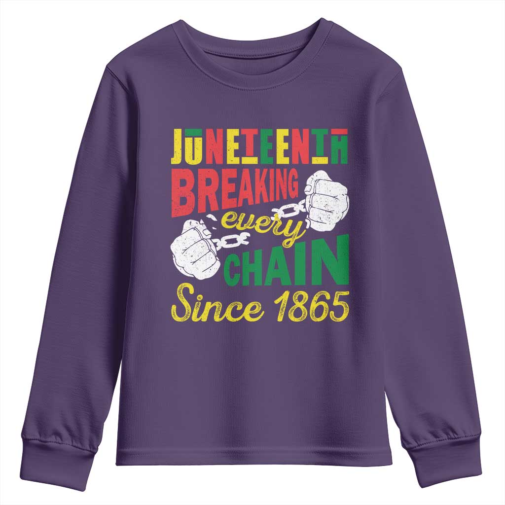 Juneteenth Youth Sweatshirt Breaking Every Chain Since 1865 Black Pride TS09