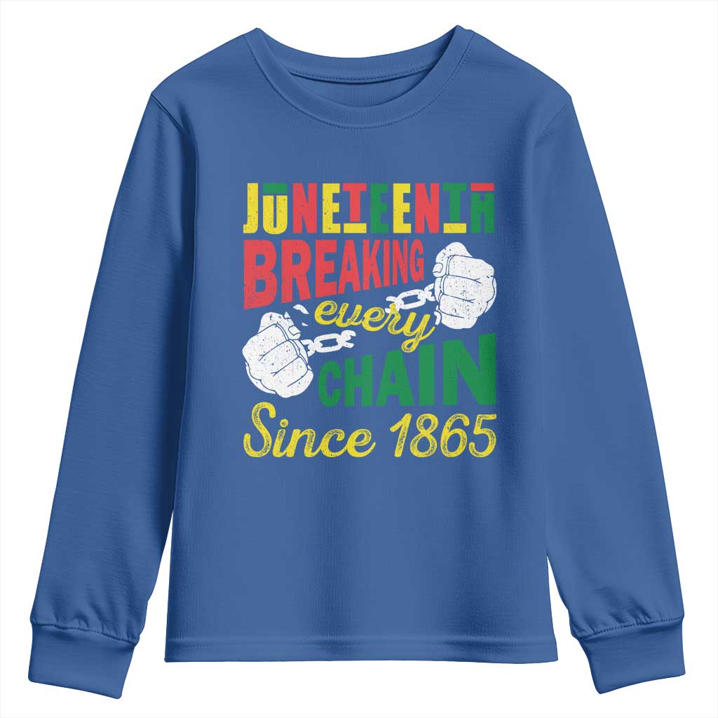 Juneteenth Youth Sweatshirt Breaking Every Chain Since 1865 Black Pride TS09