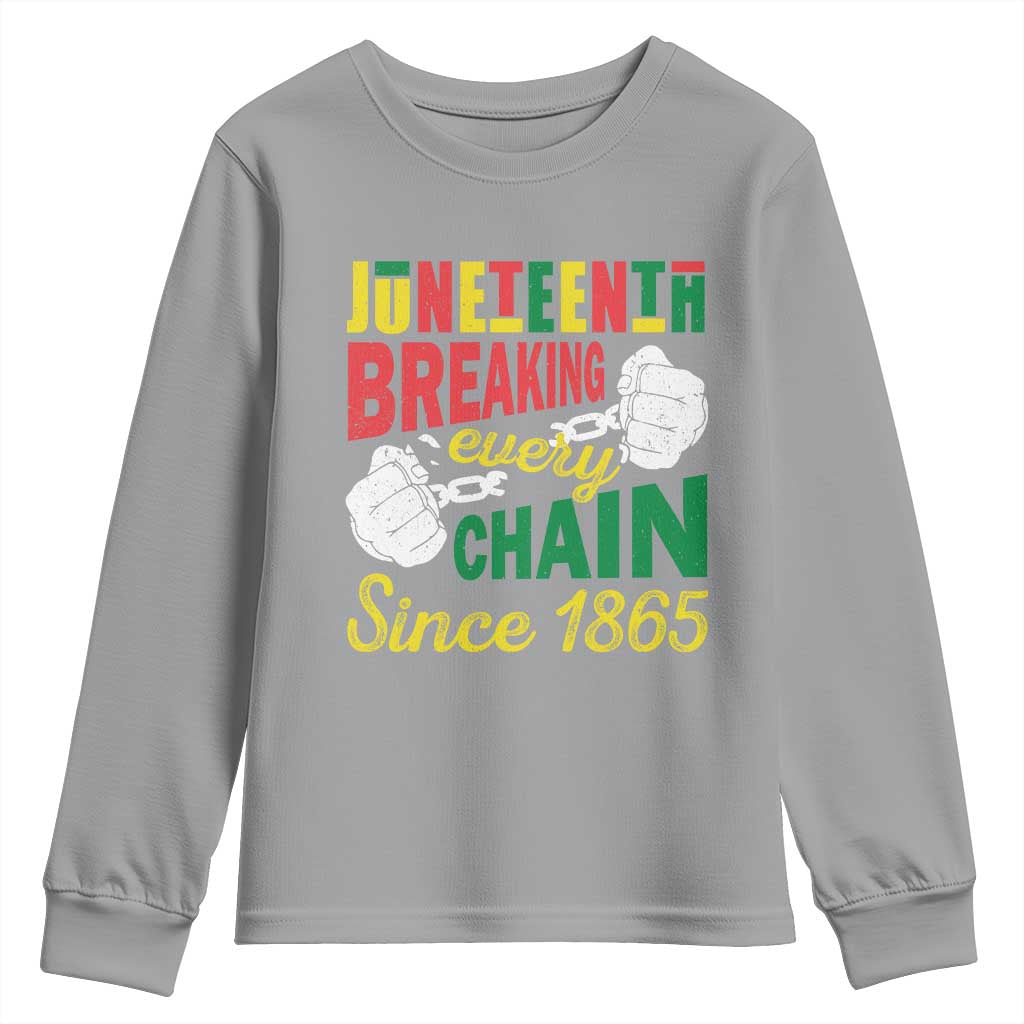 Juneteenth Youth Sweatshirt Breaking Every Chain Since 1865 Black Pride TS09