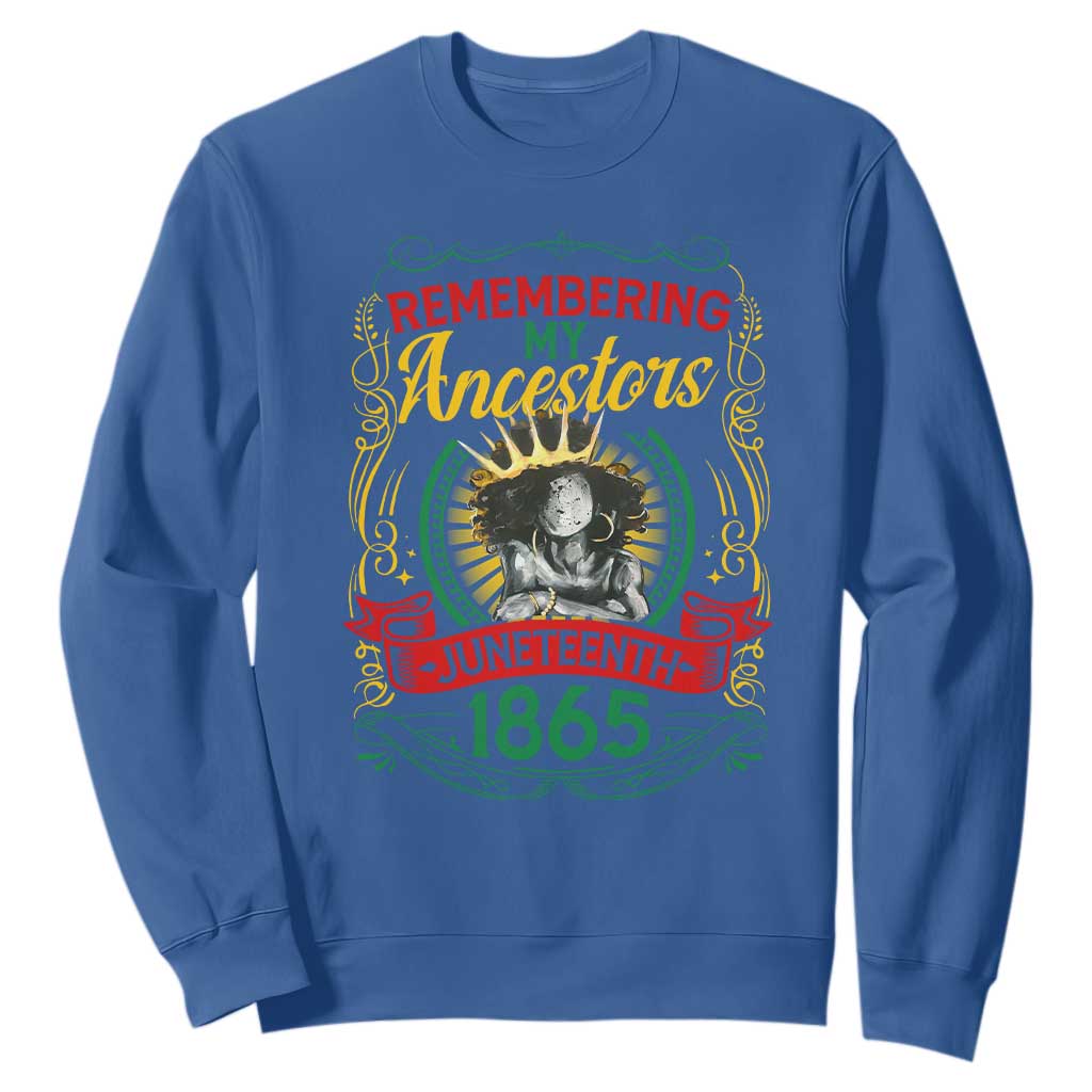 Juneteenth Sweatshirt Remembering My Ancestors Melanin Black Women Pride TS09