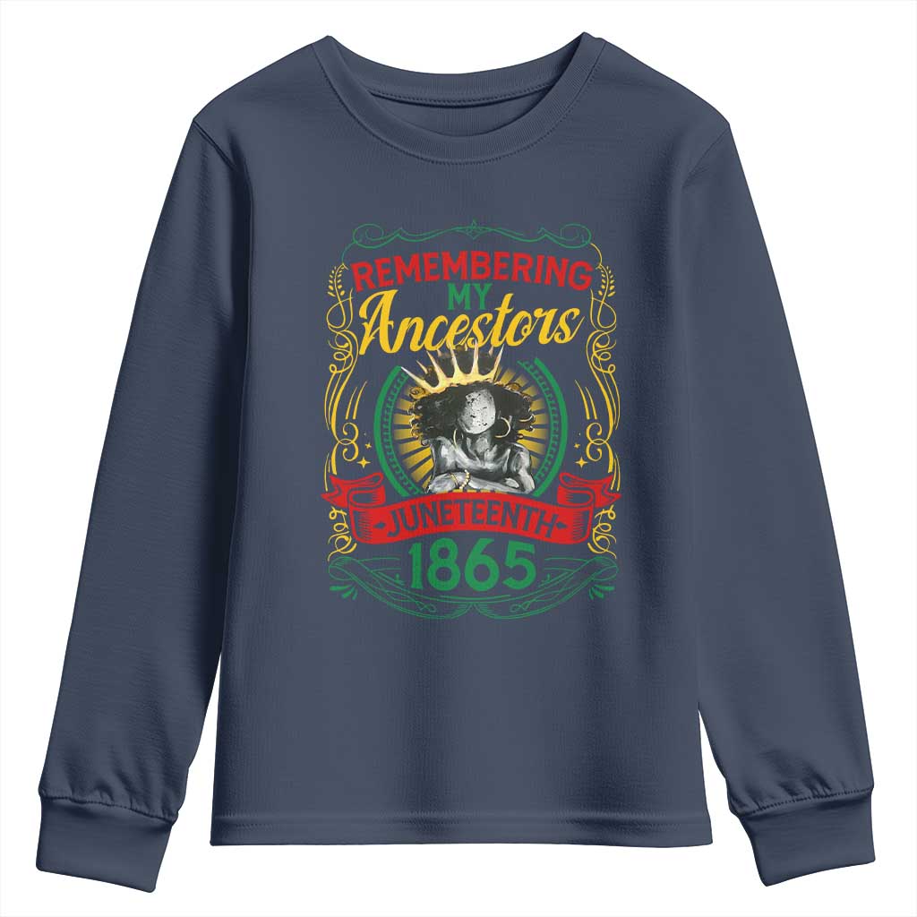 Juneteenth Youth Sweatshirt Remembering My Ancestors Melanin Black Women Pride TS09
