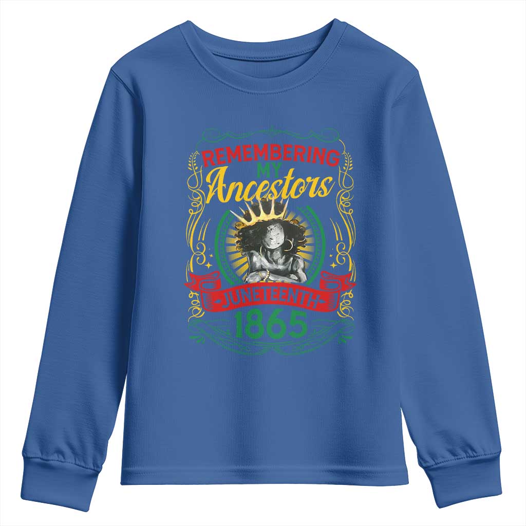 Juneteenth Youth Sweatshirt Remembering My Ancestors Melanin Black Women Pride TS09