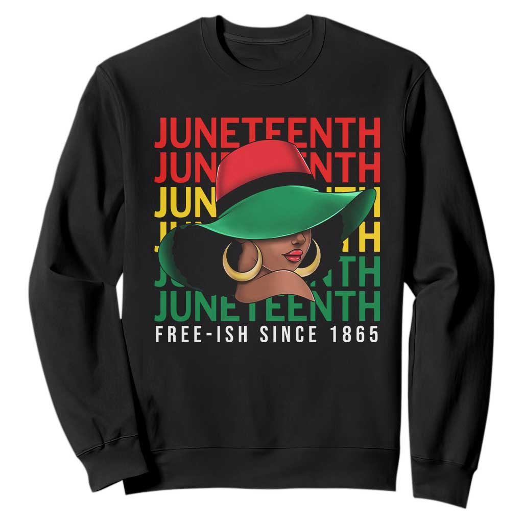 Juneteenth Sweatshirt Freeish Since 1865 Melanin Black Women Pride TS09