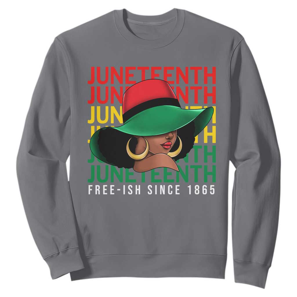 Juneteenth Sweatshirt Freeish Since 1865 Melanin Black Women Pride TS09