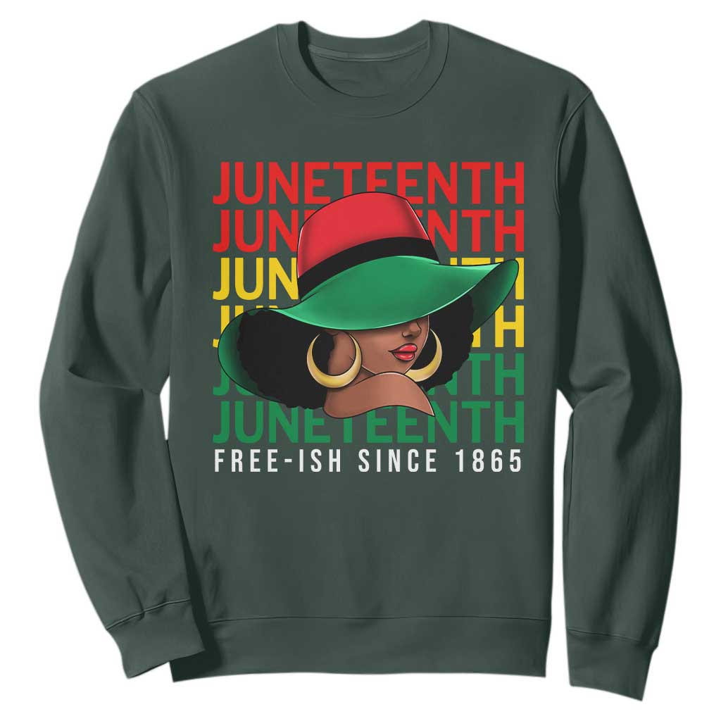 Juneteenth Sweatshirt Freeish Since 1865 Melanin Black Women Pride TS09