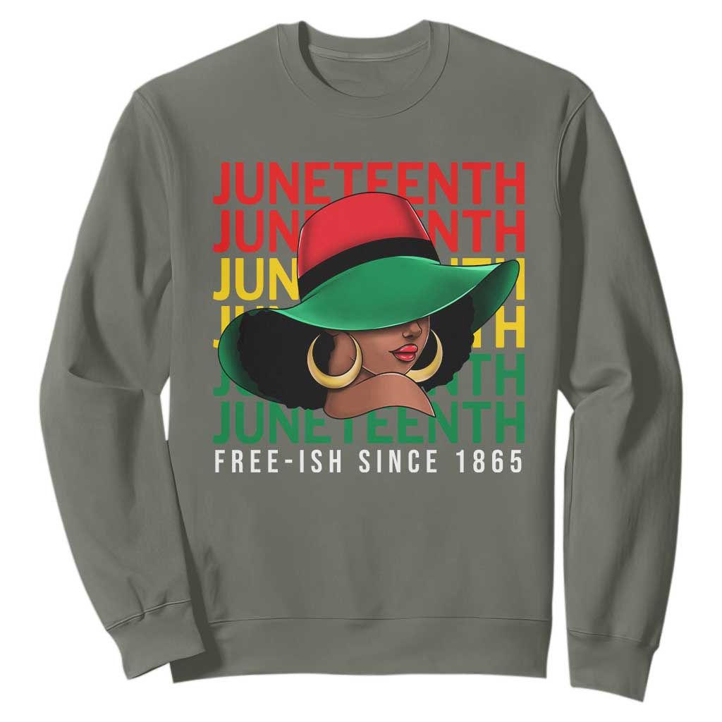 Juneteenth Sweatshirt Freeish Since 1865 Melanin Black Women Pride TS09
