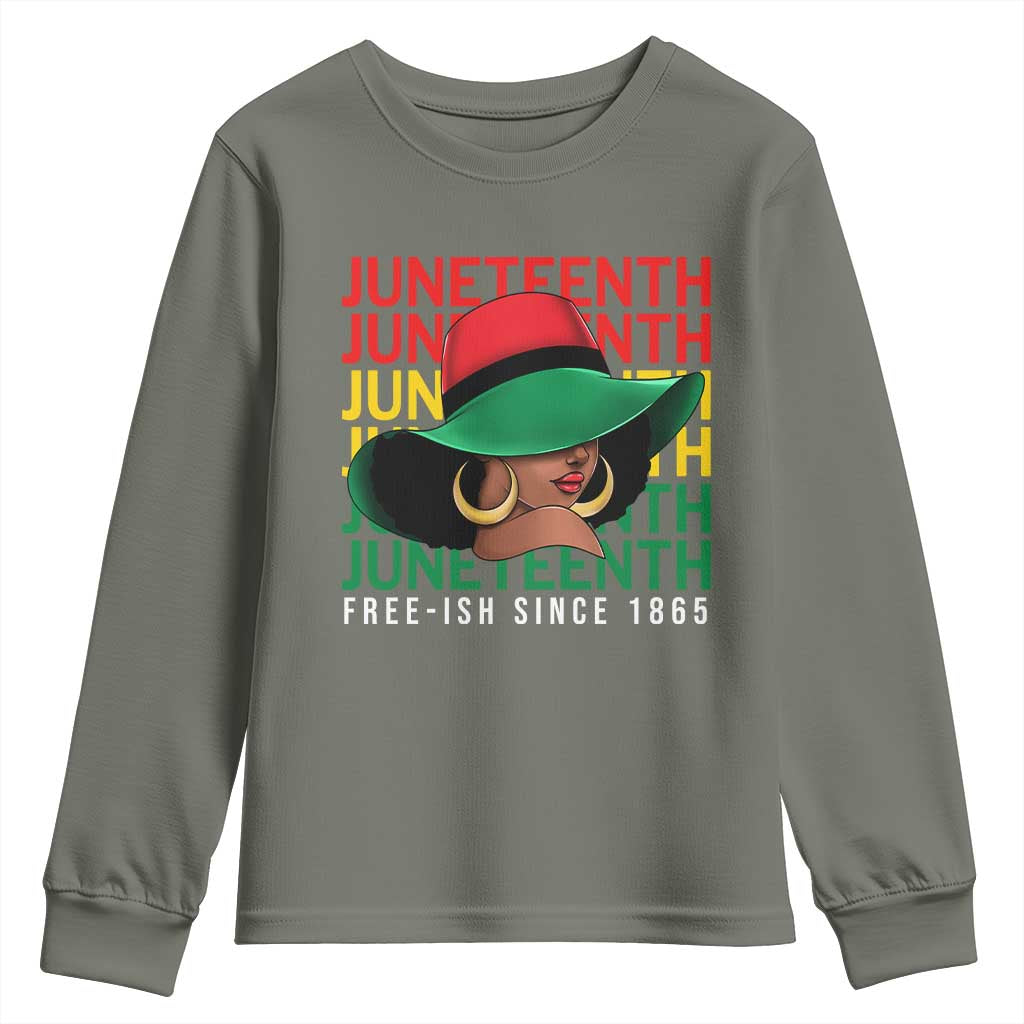 Juneteenth Youth Sweatshirt Freeish Since 1865 Melanin Black Women Pride TS09