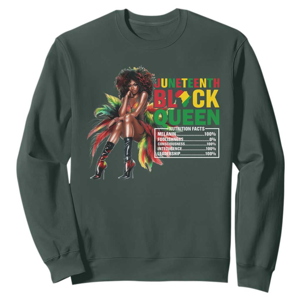 Juneteenth Sweatshirt Black Queen Nutritional Facts African American TS09