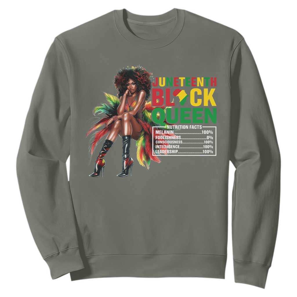 Juneteenth Sweatshirt Black Queen Nutritional Facts African American TS09