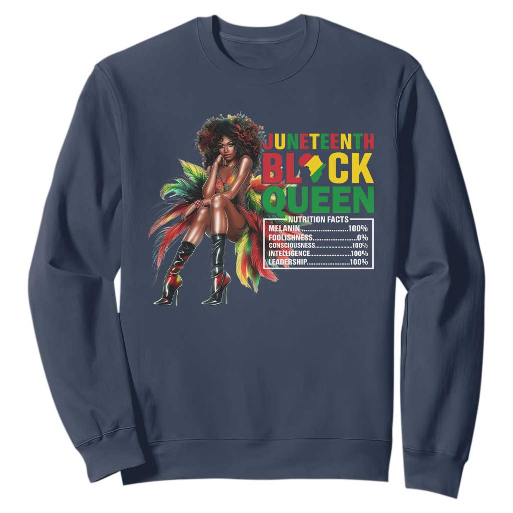 Juneteenth Sweatshirt Black Queen Nutritional Facts African American TS09