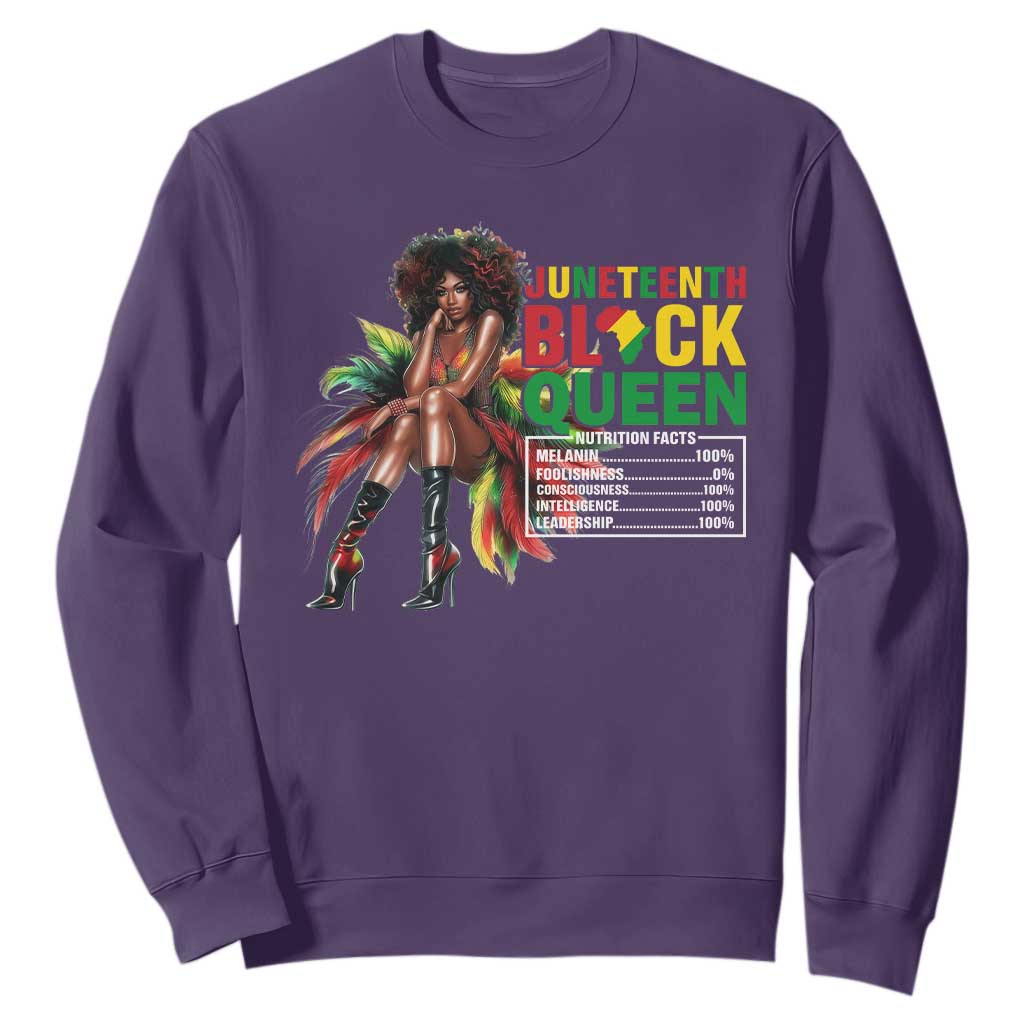 Juneteenth Sweatshirt Black Queen Nutritional Facts African American TS09
