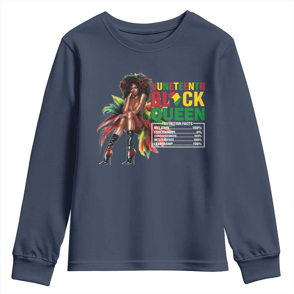 Juneteenth Youth Sweatshirt Black Queen Nutritional Facts African American TS09
