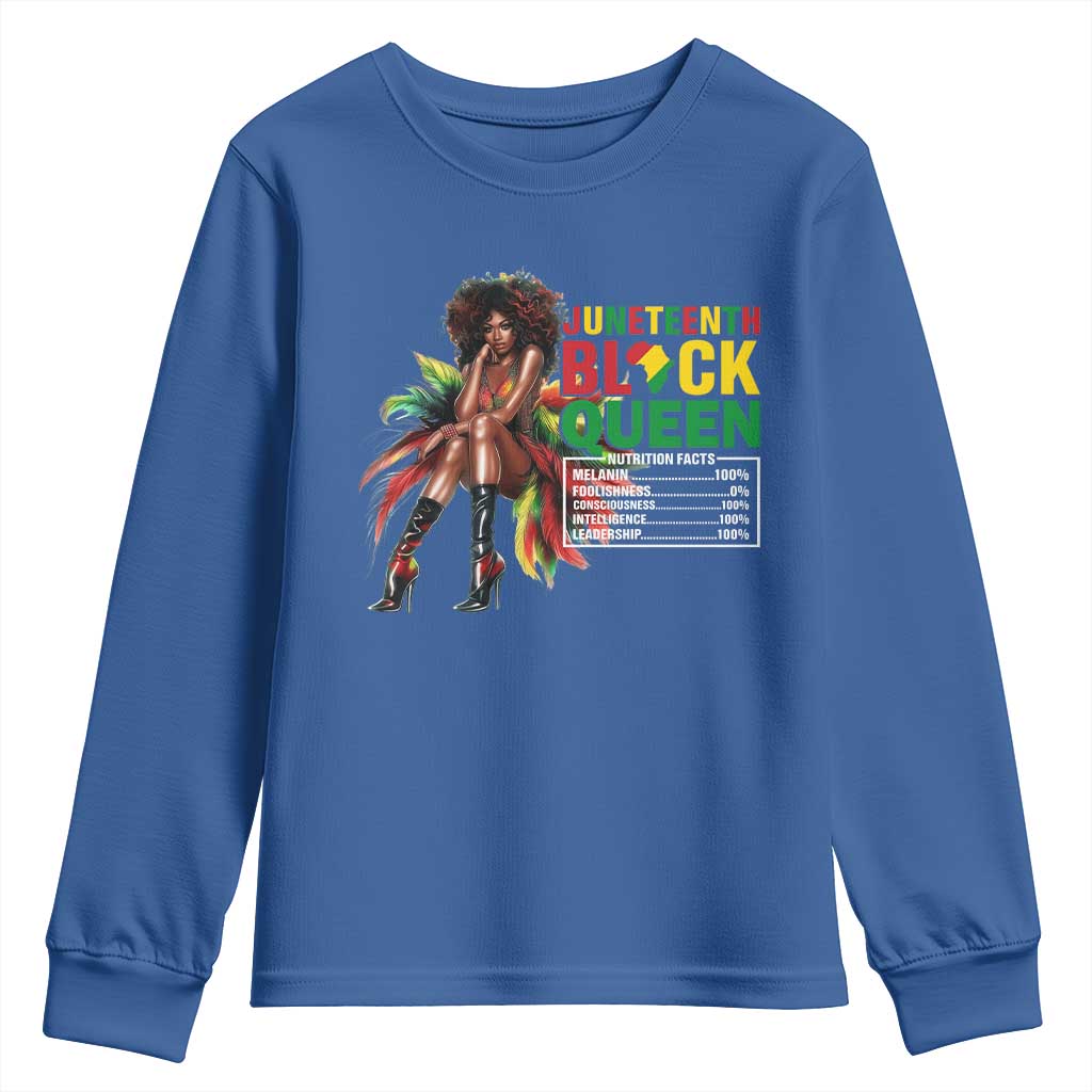 Juneteenth Youth Sweatshirt Black Queen Nutritional Facts African American TS09