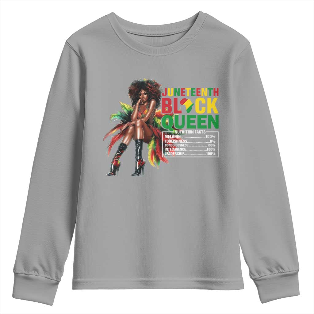 Juneteenth Youth Sweatshirt Black Queen Nutritional Facts African American TS09