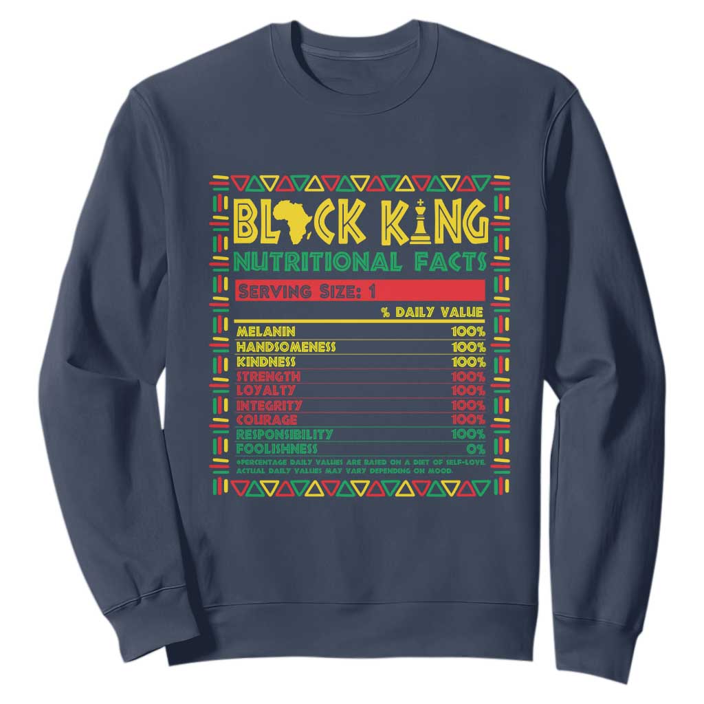 Juneteenth Sweatshirt Black King Nutritional Facts African American TS09
