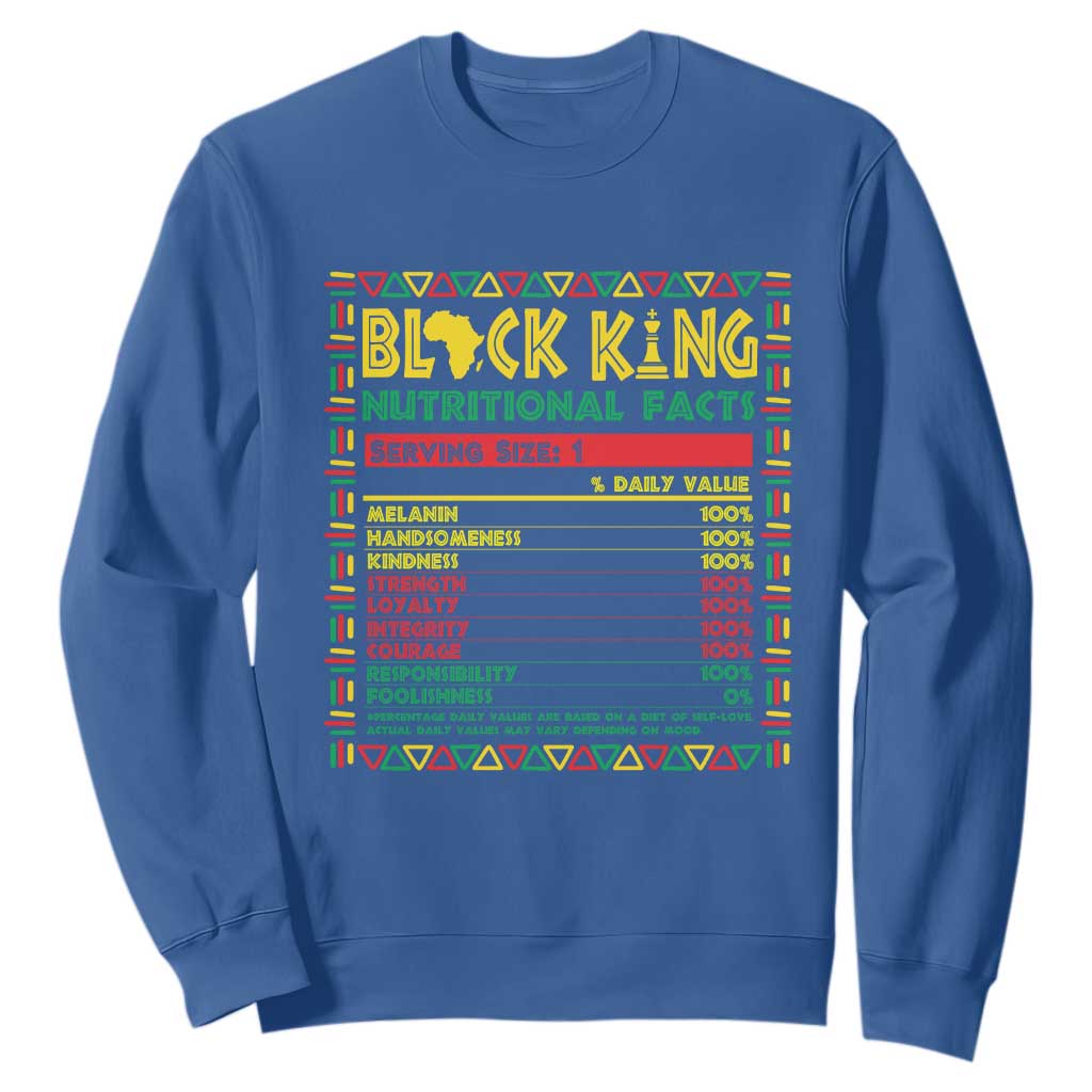 Juneteenth Sweatshirt Black King Nutritional Facts African American TS09