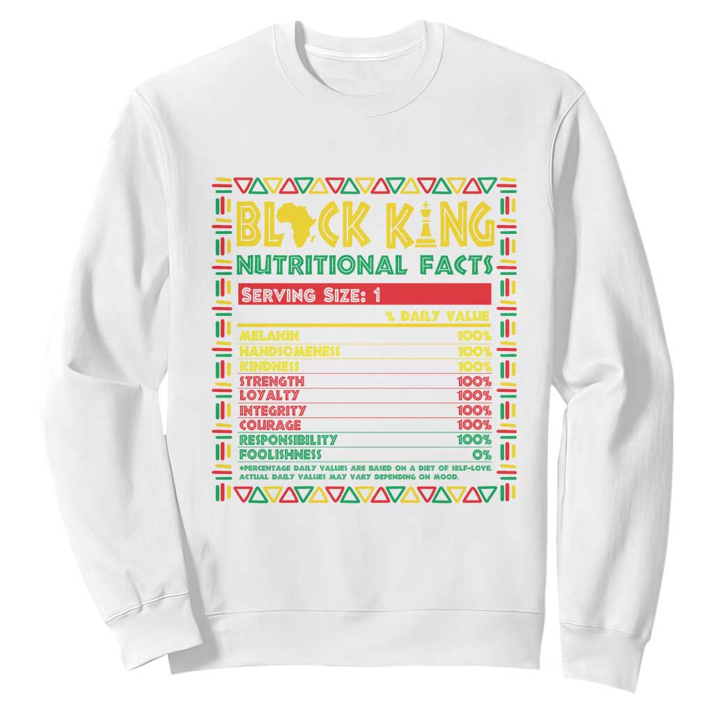 Juneteenth Sweatshirt Black King Nutritional Facts African American TS09