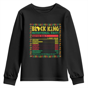 Juneteenth Youth Sweatshirt Black King Nutritional Facts African American TS09