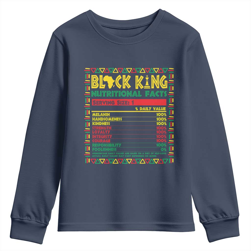 Juneteenth Youth Sweatshirt Black King Nutritional Facts African American TS09