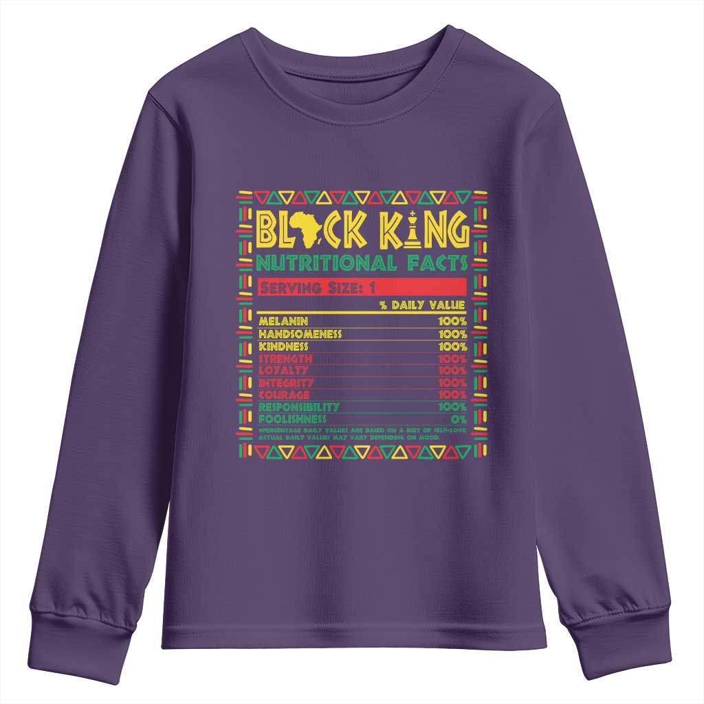 Juneteenth Youth Sweatshirt Black King Nutritional Facts African American TS09