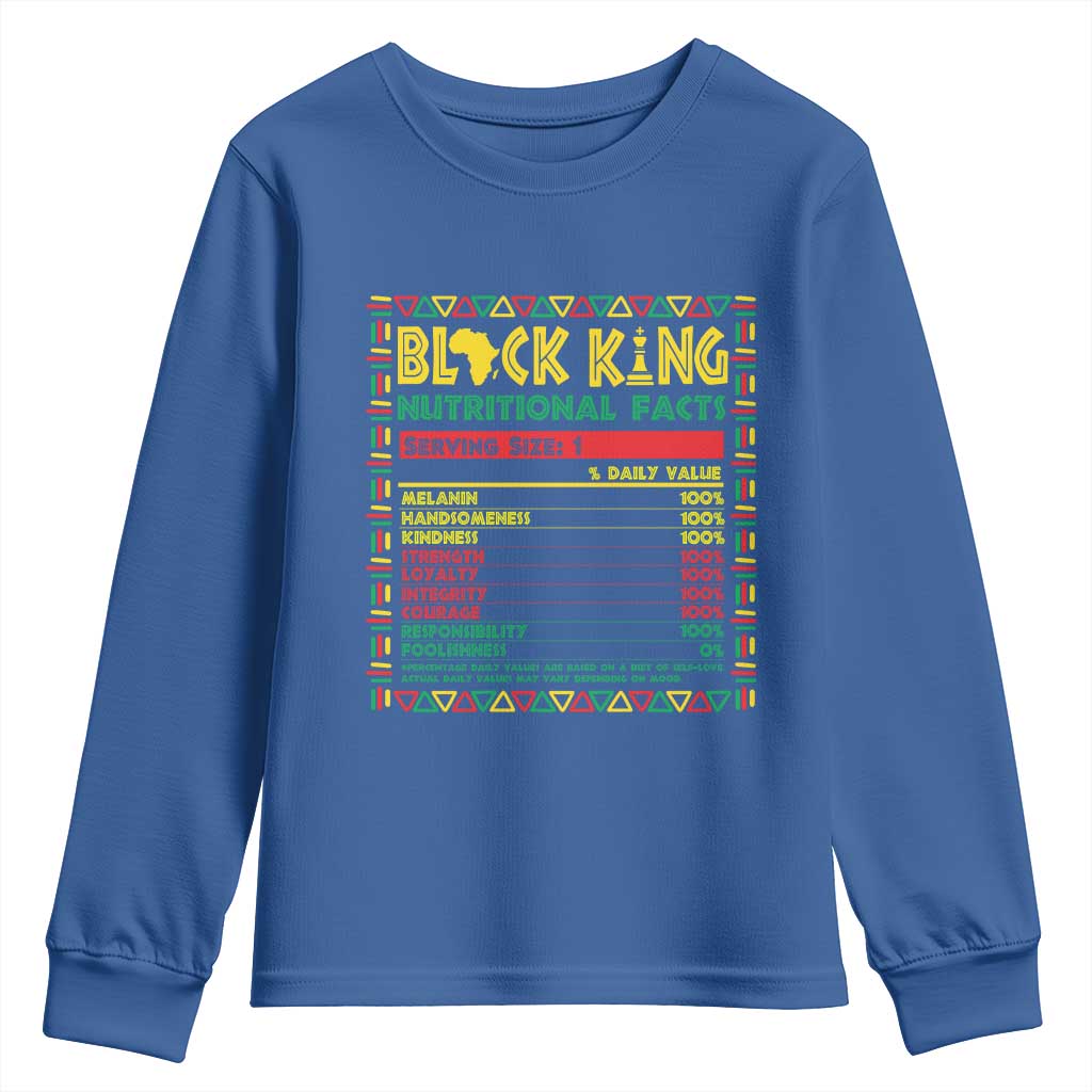 Juneteenth Youth Sweatshirt Black King Nutritional Facts African American TS09