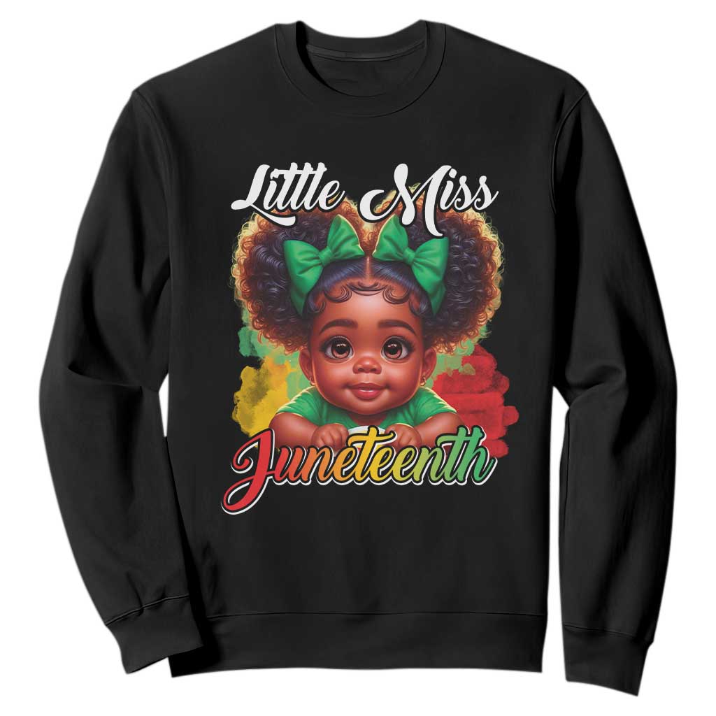Juneteenth 1865 Sweatshirt Little Miss Cute Melanin Black Girls Kids TS09