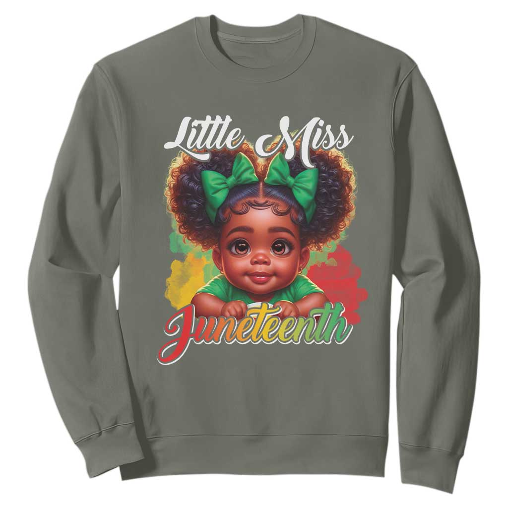 Juneteenth 1865 Sweatshirt Little Miss Cute Melanin Black Girls Kids TS09