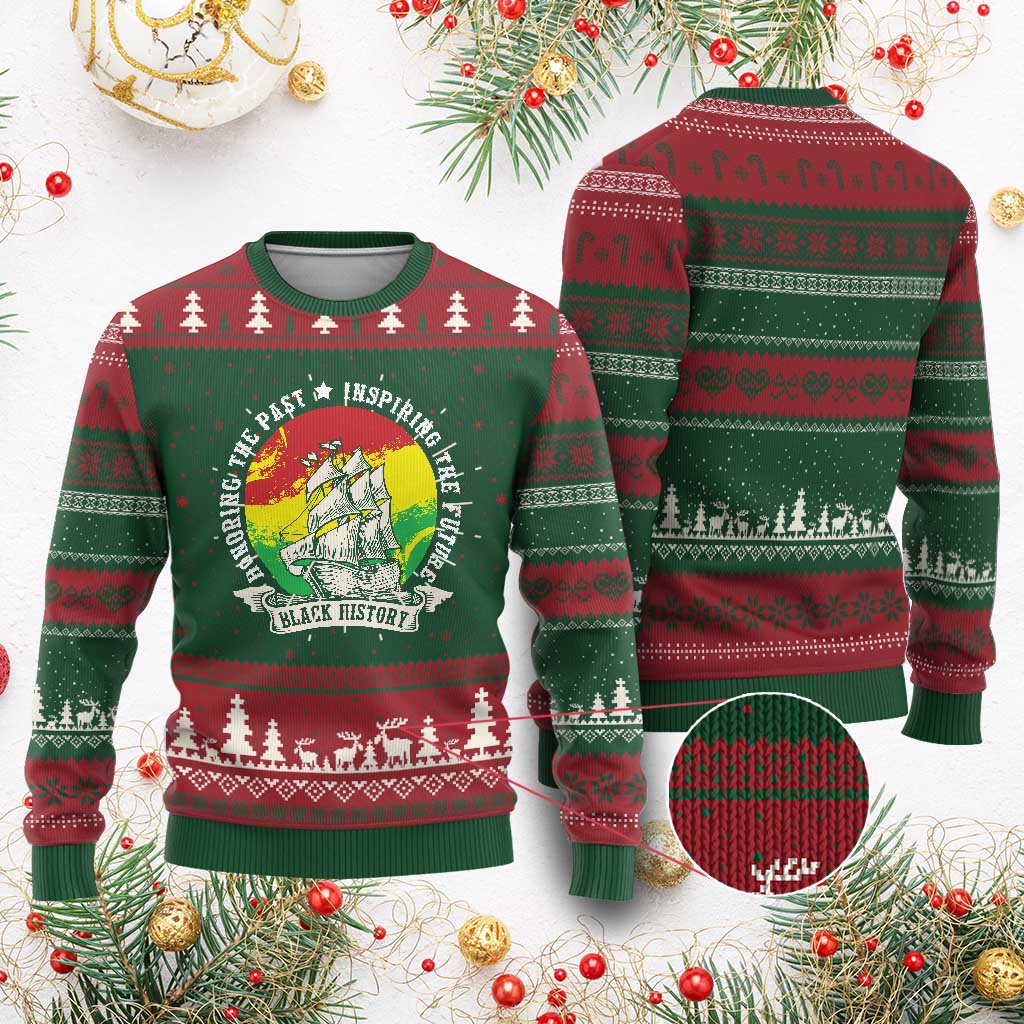 Black History Pride Ugly Christmas Sweater Honoring The Past Inspiring The Future TS09