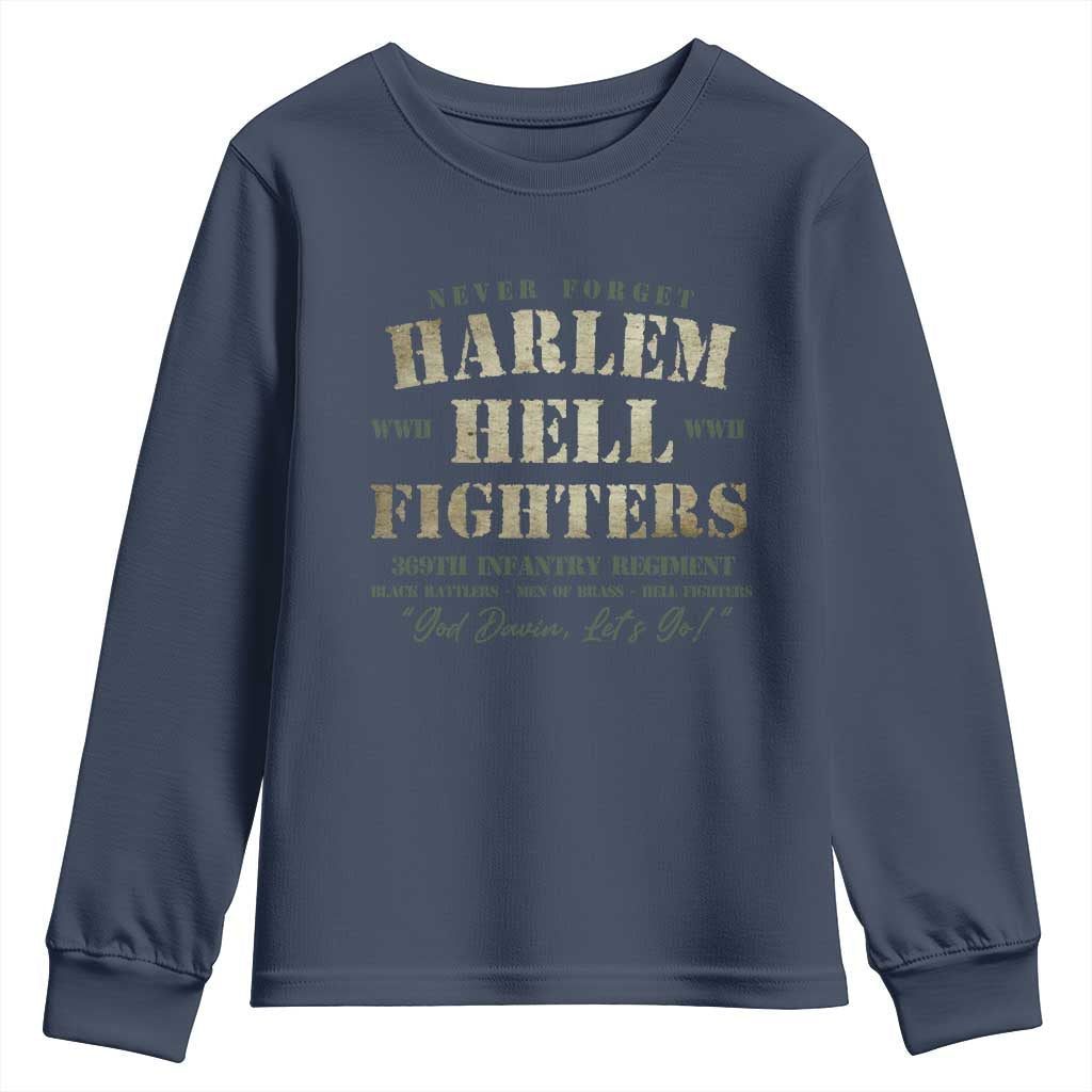 Harlem Hellfighters Youth Sweatshirt African American Black History Military Soldiers TS09