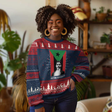 Arturo Schomburg Ugly Christmas Sweater Puerto Rican Harlem Renaissance TS09