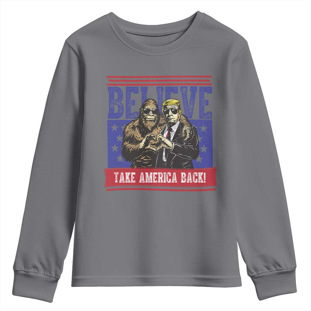Funny Believe Bigfoot Trump Youth Sweatshirt Take America Back TS09