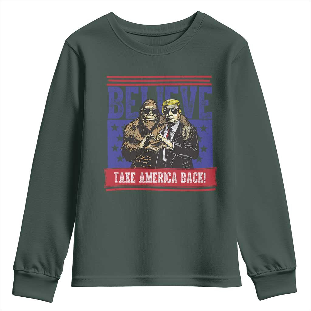 Funny Believe Bigfoot Trump Youth Sweatshirt Take America Back TS09