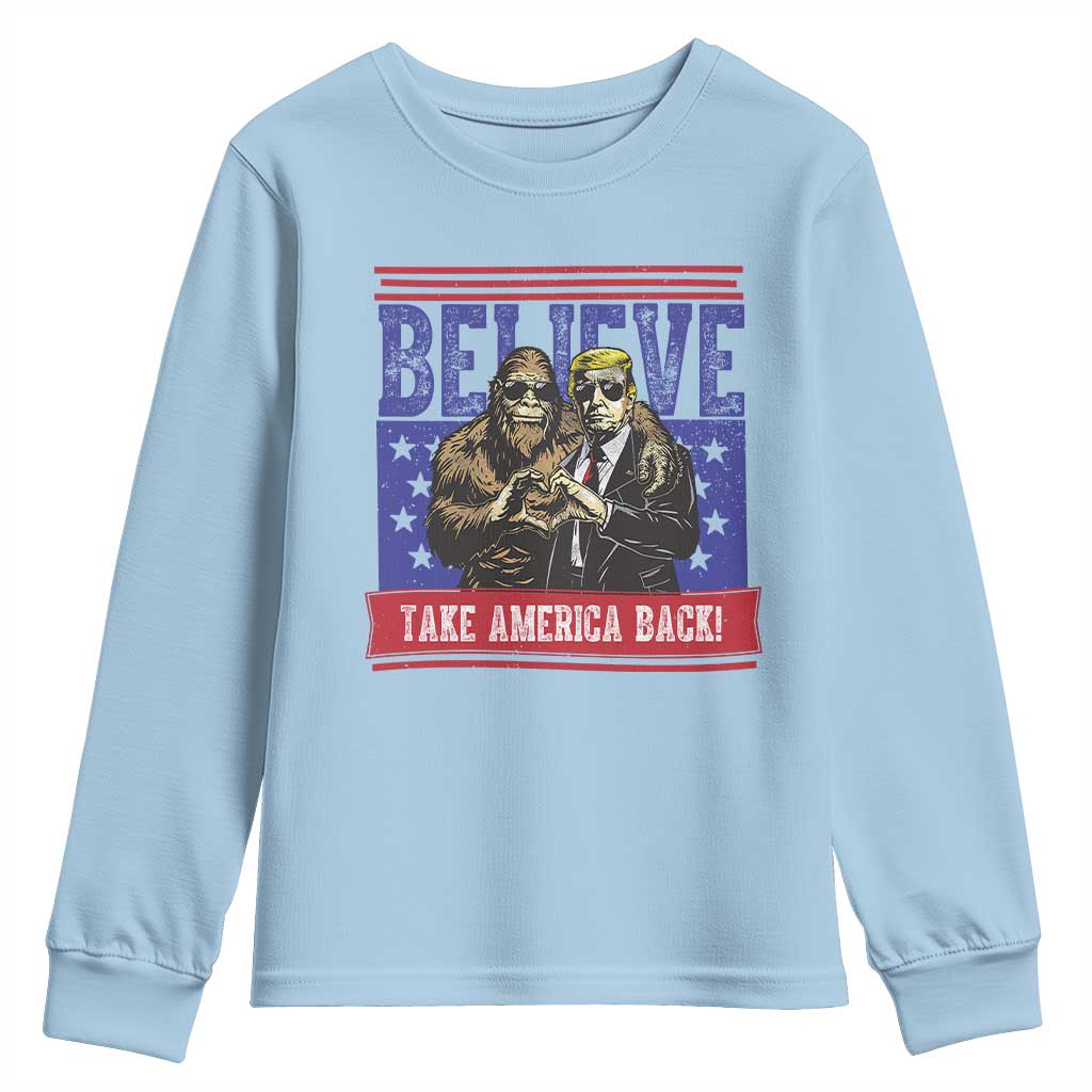 Funny Believe Bigfoot Trump Youth Sweatshirt Take America Back TS09