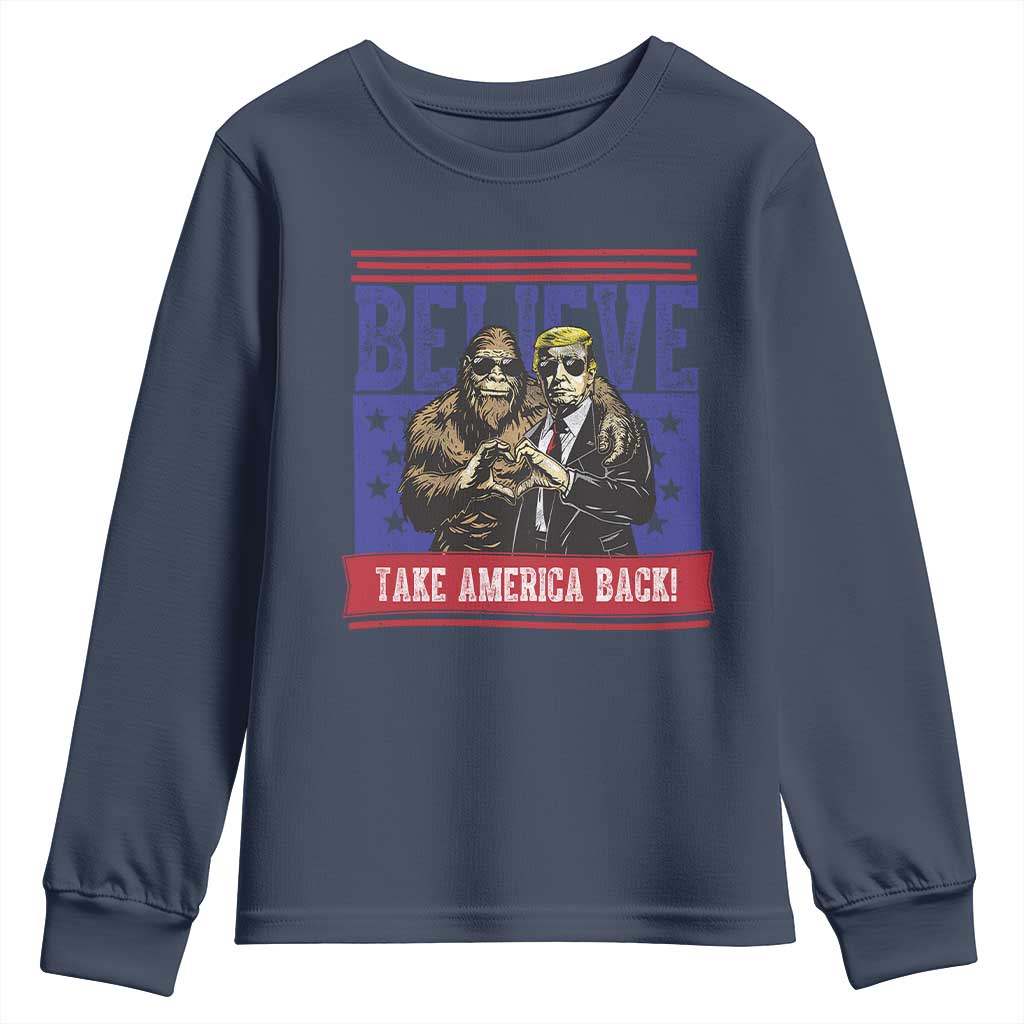 Funny Believe Bigfoot Trump Youth Sweatshirt Take America Back TS09