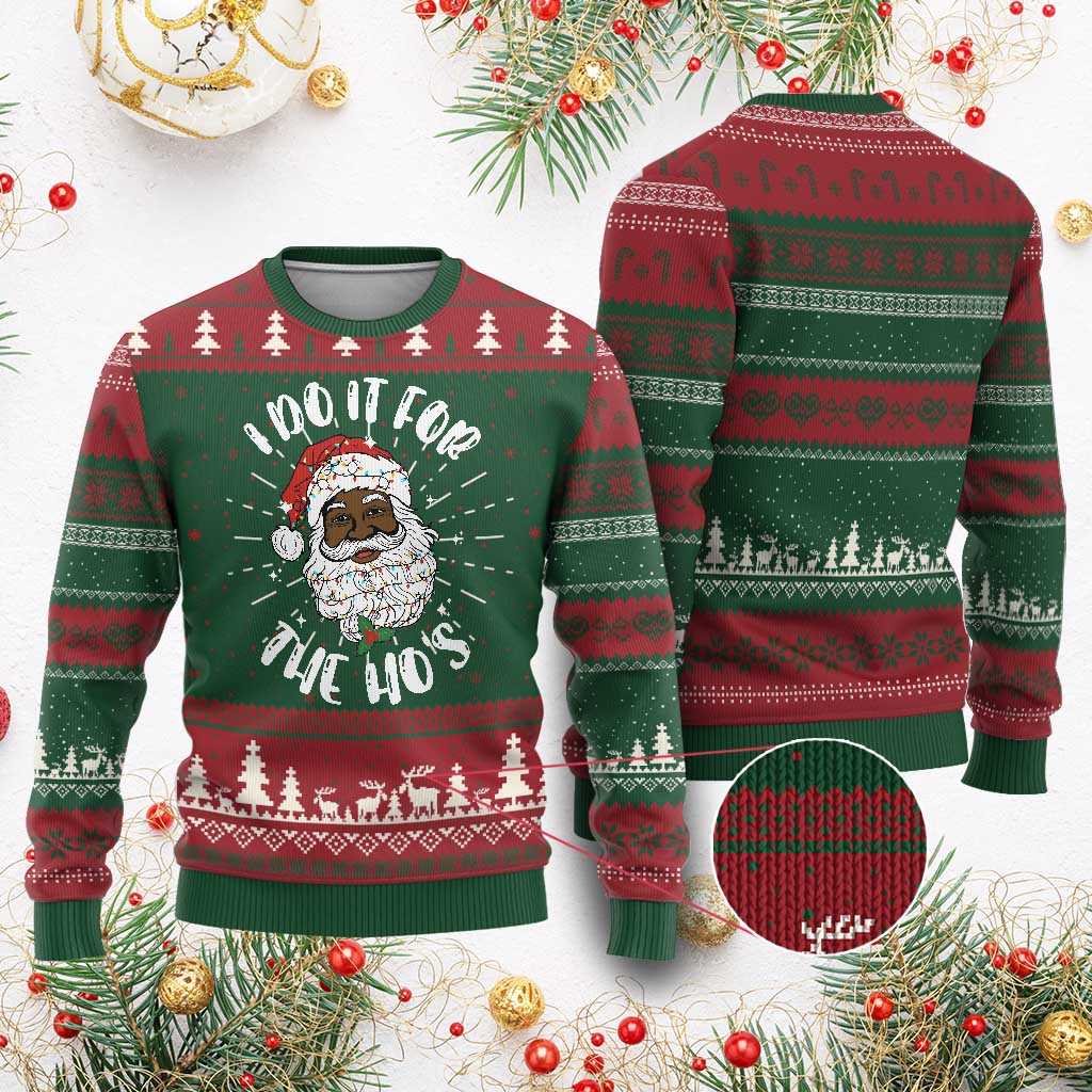 Funny African American Santa Ugly Christmas Sweater Xmas Gift TS10