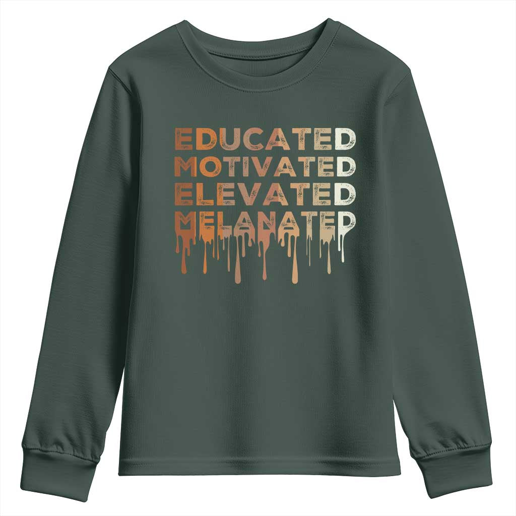 Educated Motivated Elevated Melanated Youth Sweatshirt Black Pride Melanin African American Month TS11