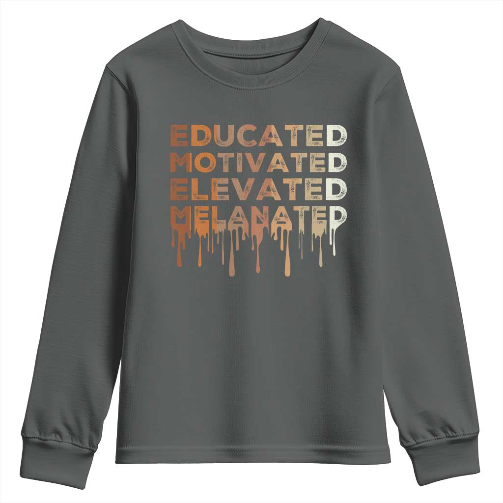 Educated Motivated Elevated Melanated Youth Sweatshirt Black Pride Melanin African American Month TS11
