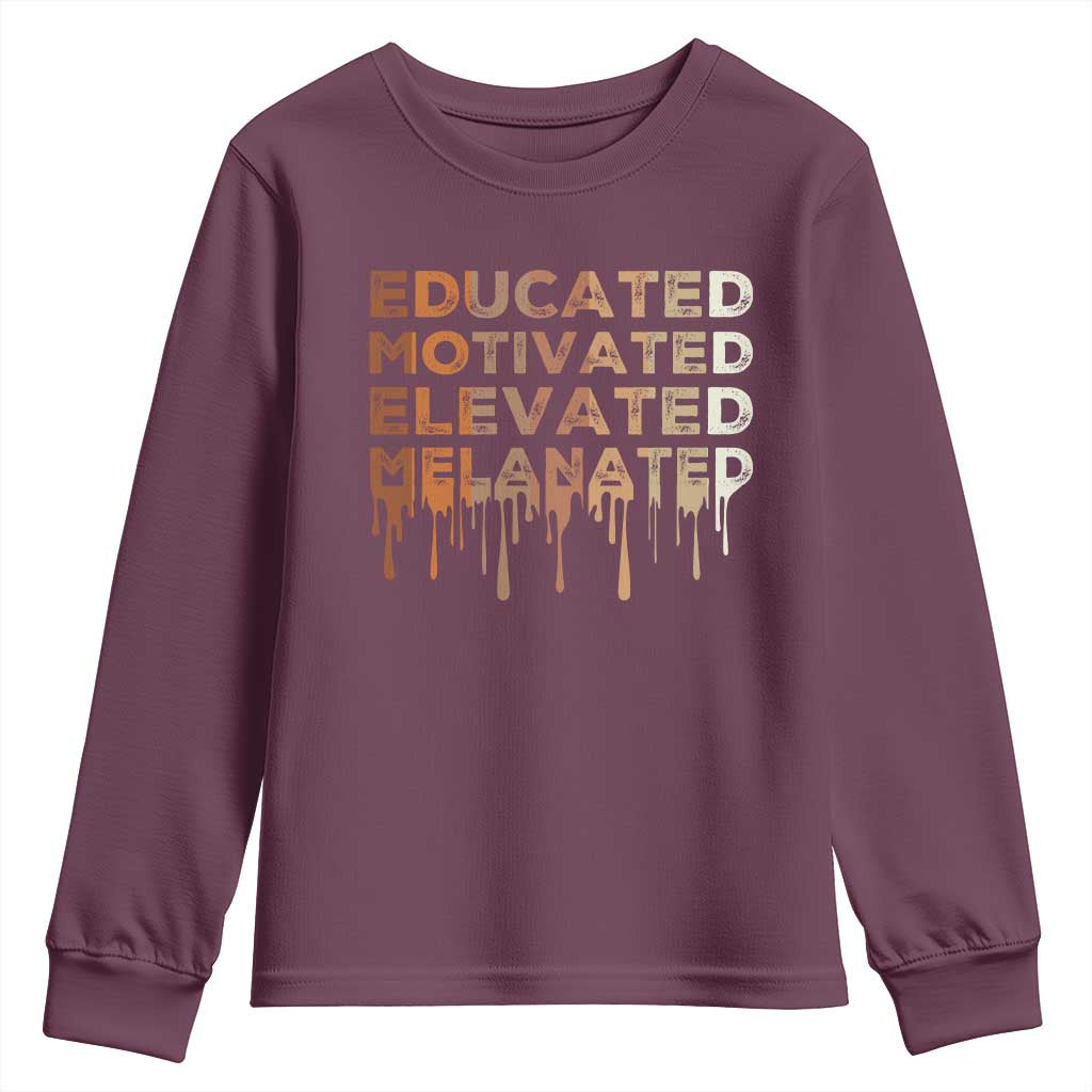 Educated Motivated Elevated Melanated Youth Sweatshirt Black Pride Melanin African American Month TS11