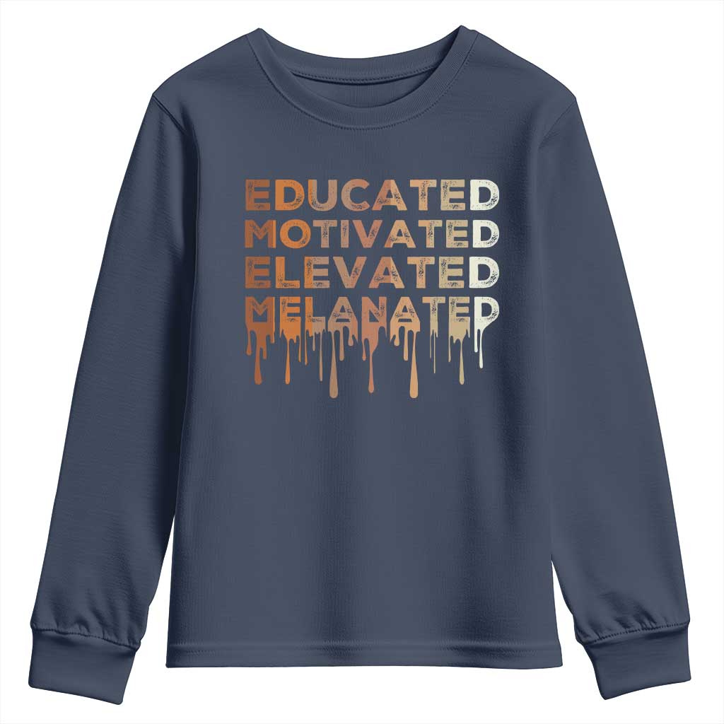 Educated Motivated Elevated Melanated Youth Sweatshirt Black Pride Melanin African American Month TS11