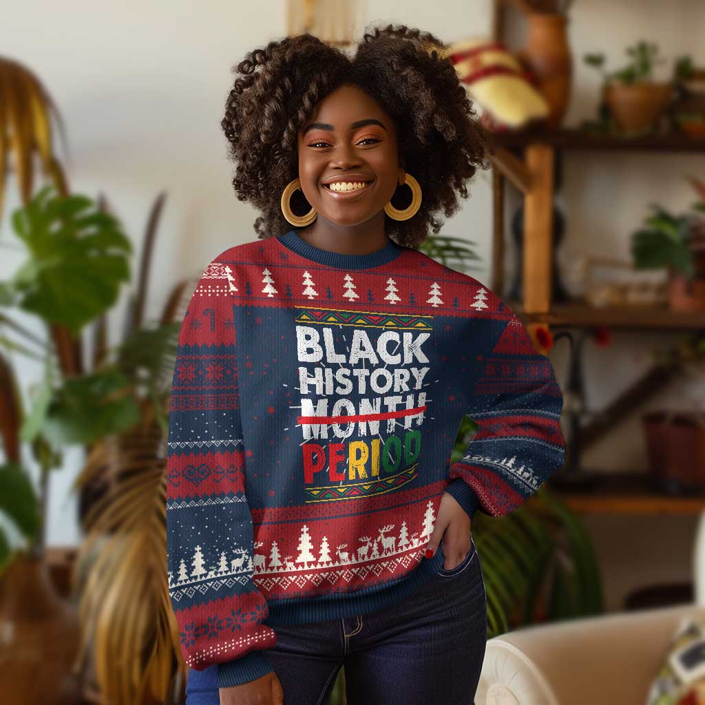 Funny Black History Period Ugly Christmas Sweater Pride African American Month TS11