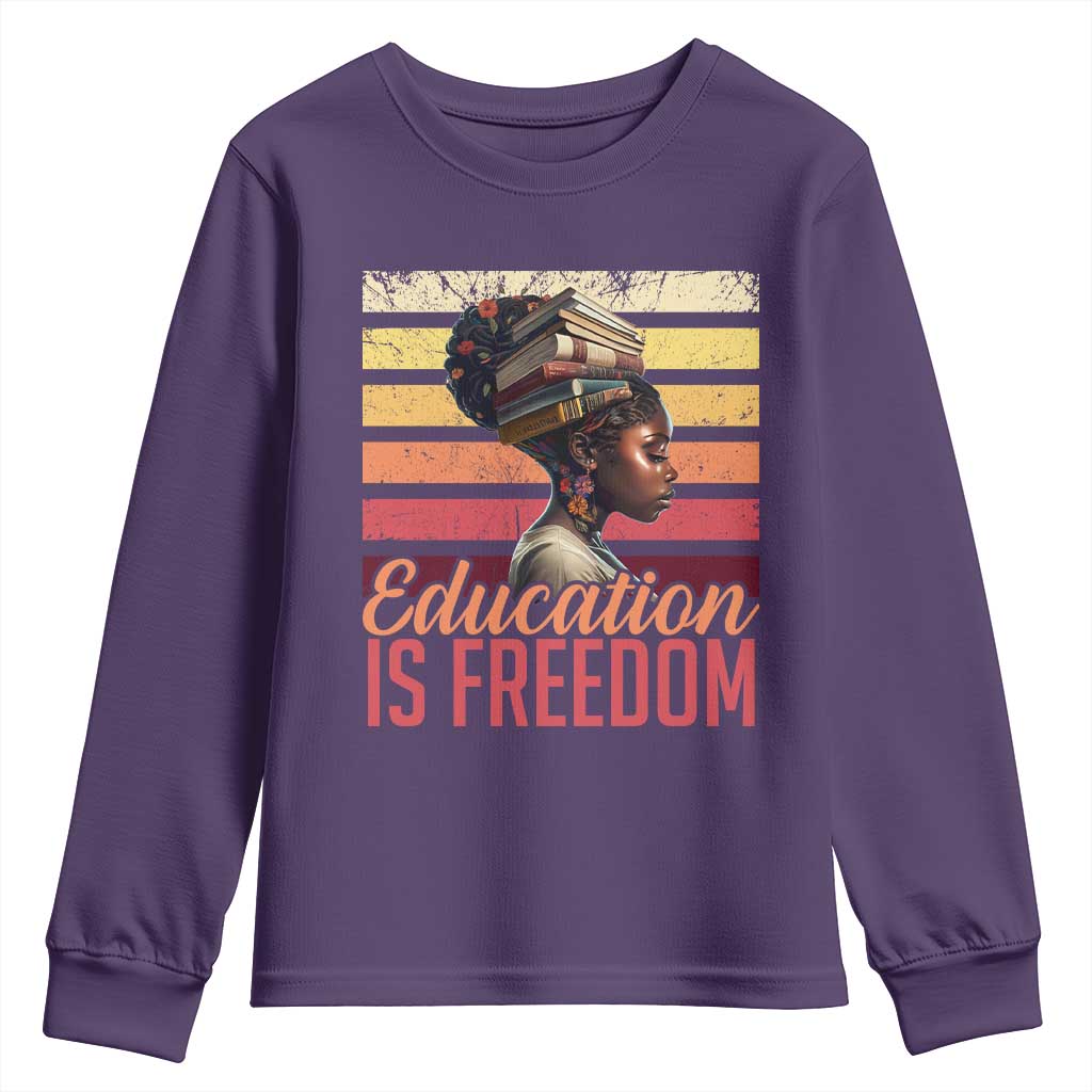 Education Is Freedom Youth Sweatshirt Retro Black History Teacher TS11