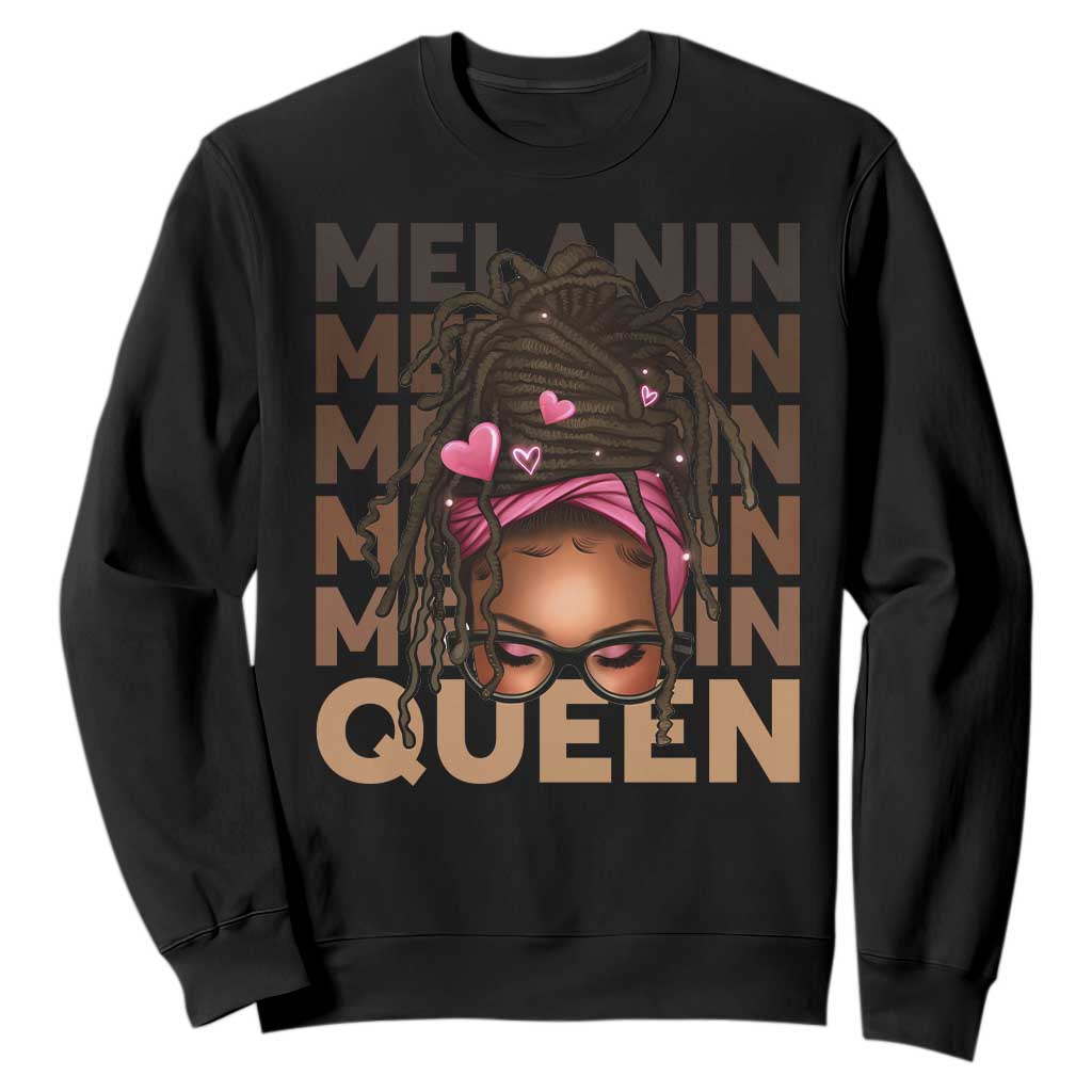 African American Pride Sweatshirt Melanin Queen Afro Messy Bun TS11
