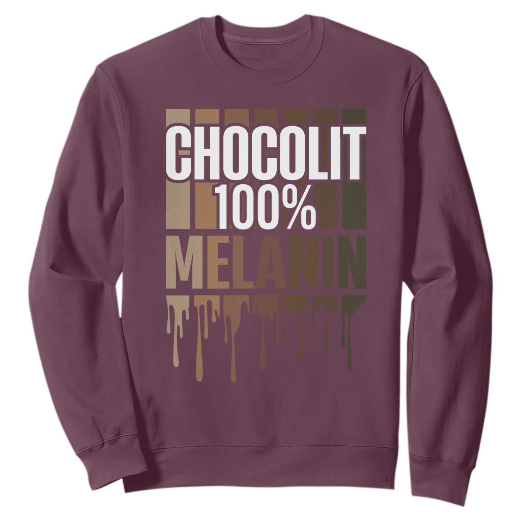 Funny Chocolit 100% Sweatshirt Melanin Black Pride African American TS11