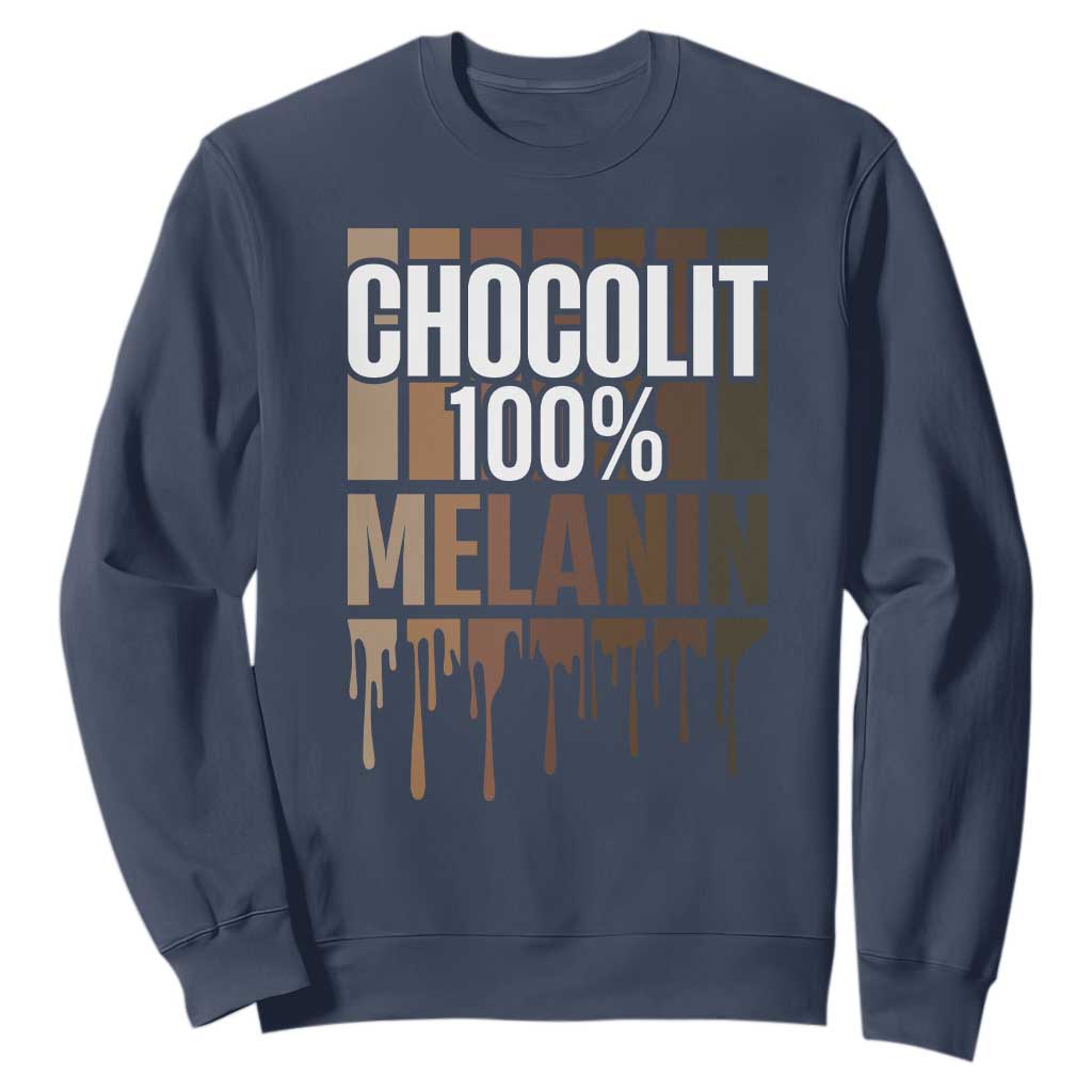 Funny Chocolit 100% Sweatshirt Melanin Black Pride African American TS11