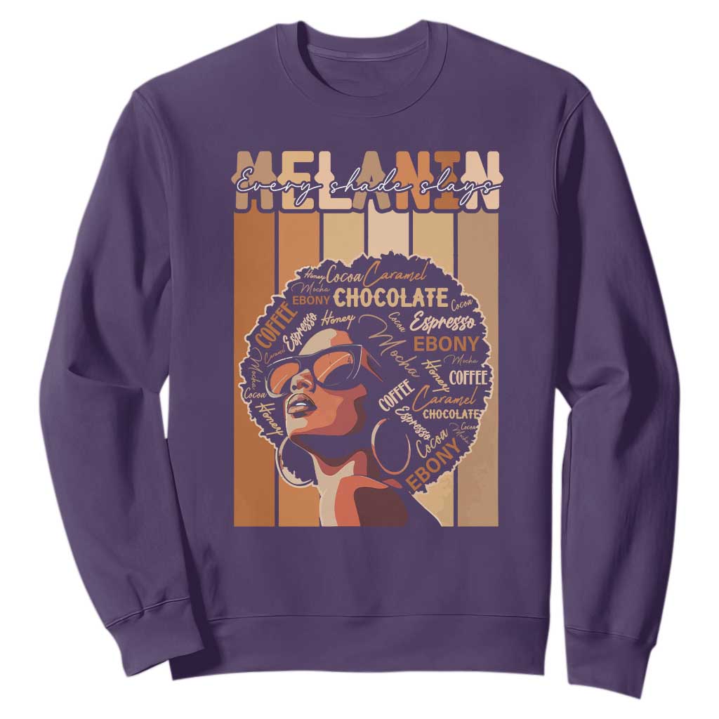 Melanin Every Shade Slays Sweatshirt Melanin Black Afro Queen African American Pride TS11
